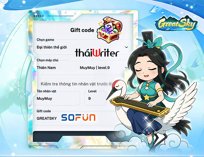 Code Great Sky Đại Thiên Thế Giới Mới Nhất và Cách Nhập