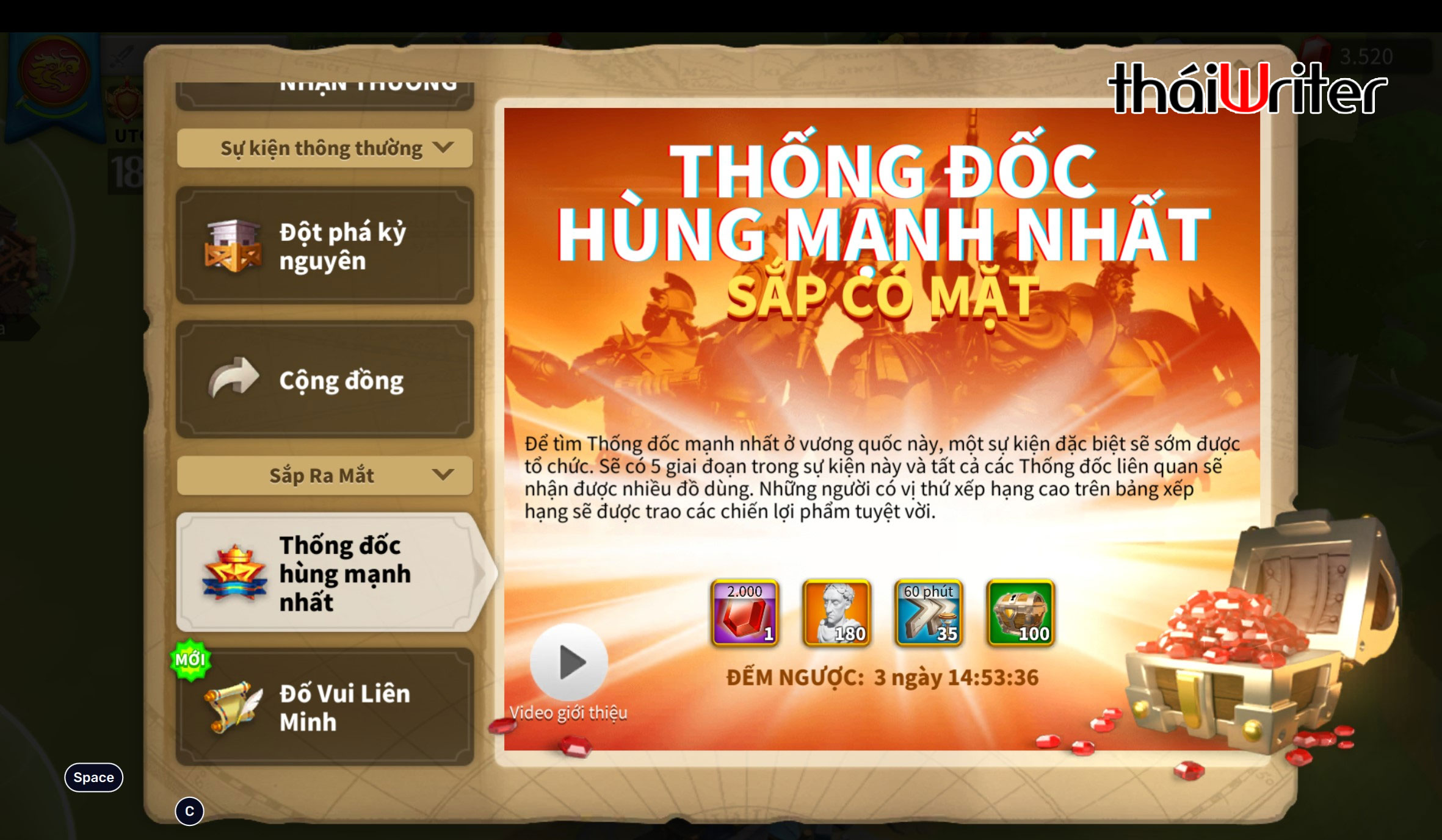 Giới thiệu Sự Kiện Thống Đốc Hùng Mạnh Nhất