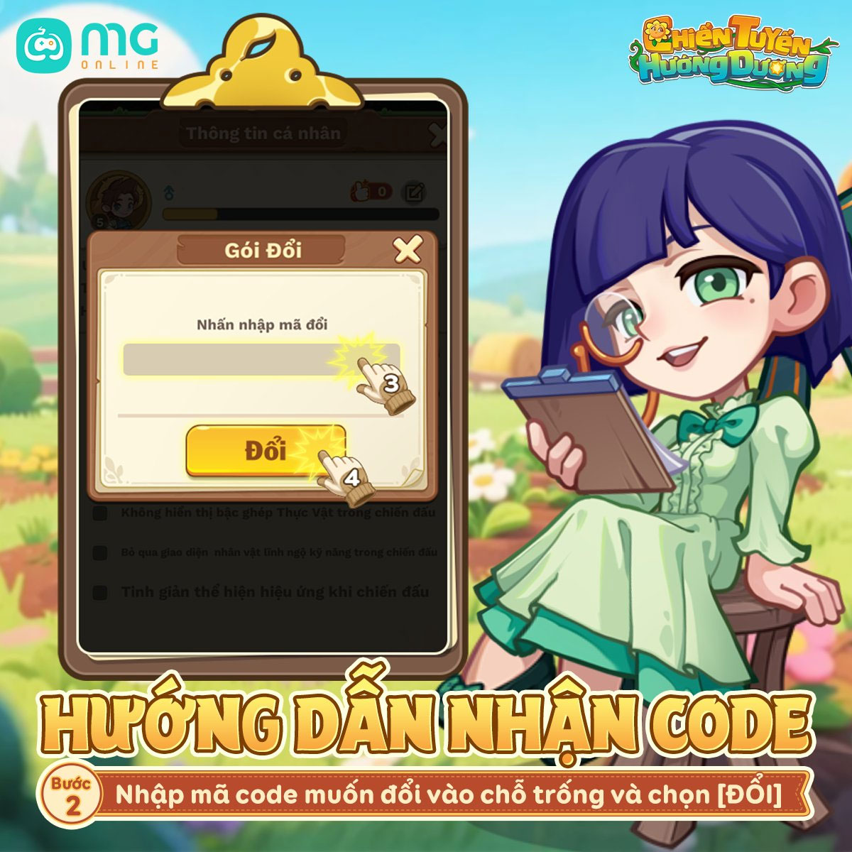 Cách nhập Code Chiến Tuyến Hướng Dương