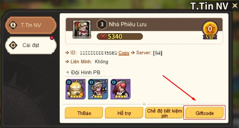 Cách nhập Code Lữ Khách Đại Lục Idle RPG