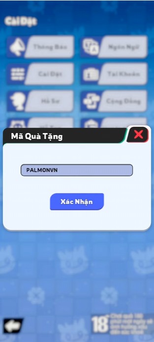 Cách nhập code trong Palmon Cuộc Chiến Sinh Tồn