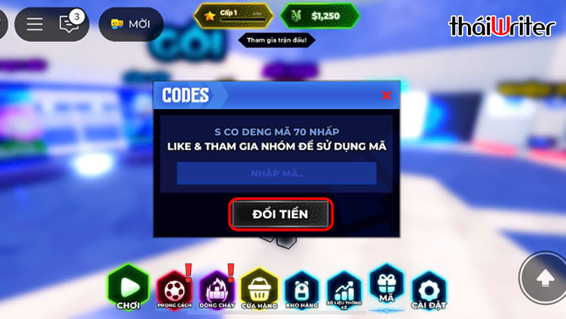 Cách nhập mã Code Blue Lock Rivals