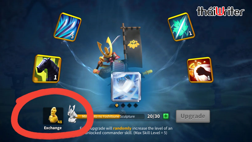 Dùng tượng để nâng cấp kỹ năng chỉ huy trong Rise of Kingdoms