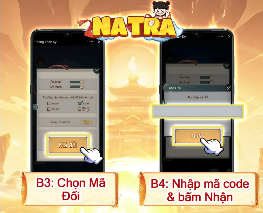 Cách nhập Code Na Tra Phong Thần Ký