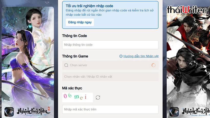 Cách nhập Code Nghịch Thuỷ Hàn