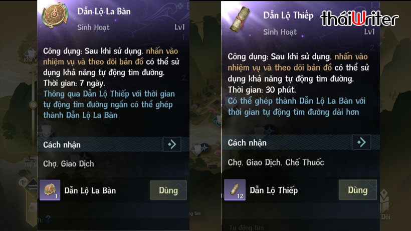 Mở Khóa Tự Động Tìm Đường với Dẫn Lộ Thiếp hoặc Dẫn Lộ La Bàn